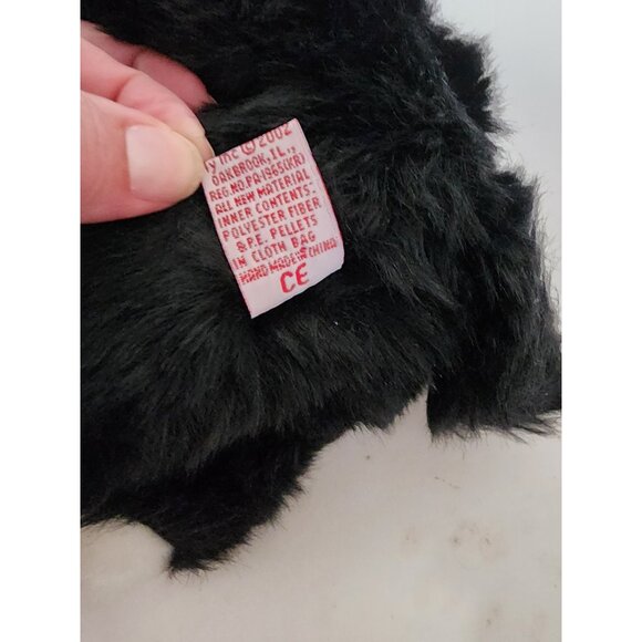 TY Beanie Buddy "Poofie" Black & White Sheep Dog 2002 Missing Bow - Picture 6 of 7